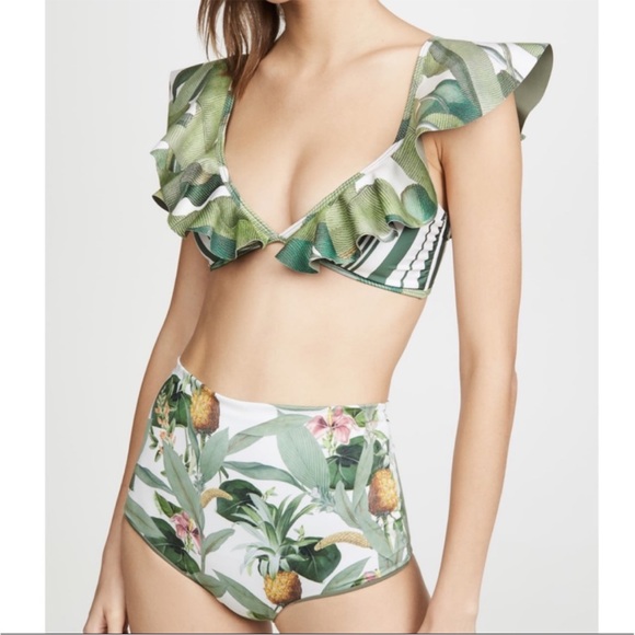 Palmacea Swimwear Tropical Two-Piece High Rise Bikini Set - Picture 1 of 13